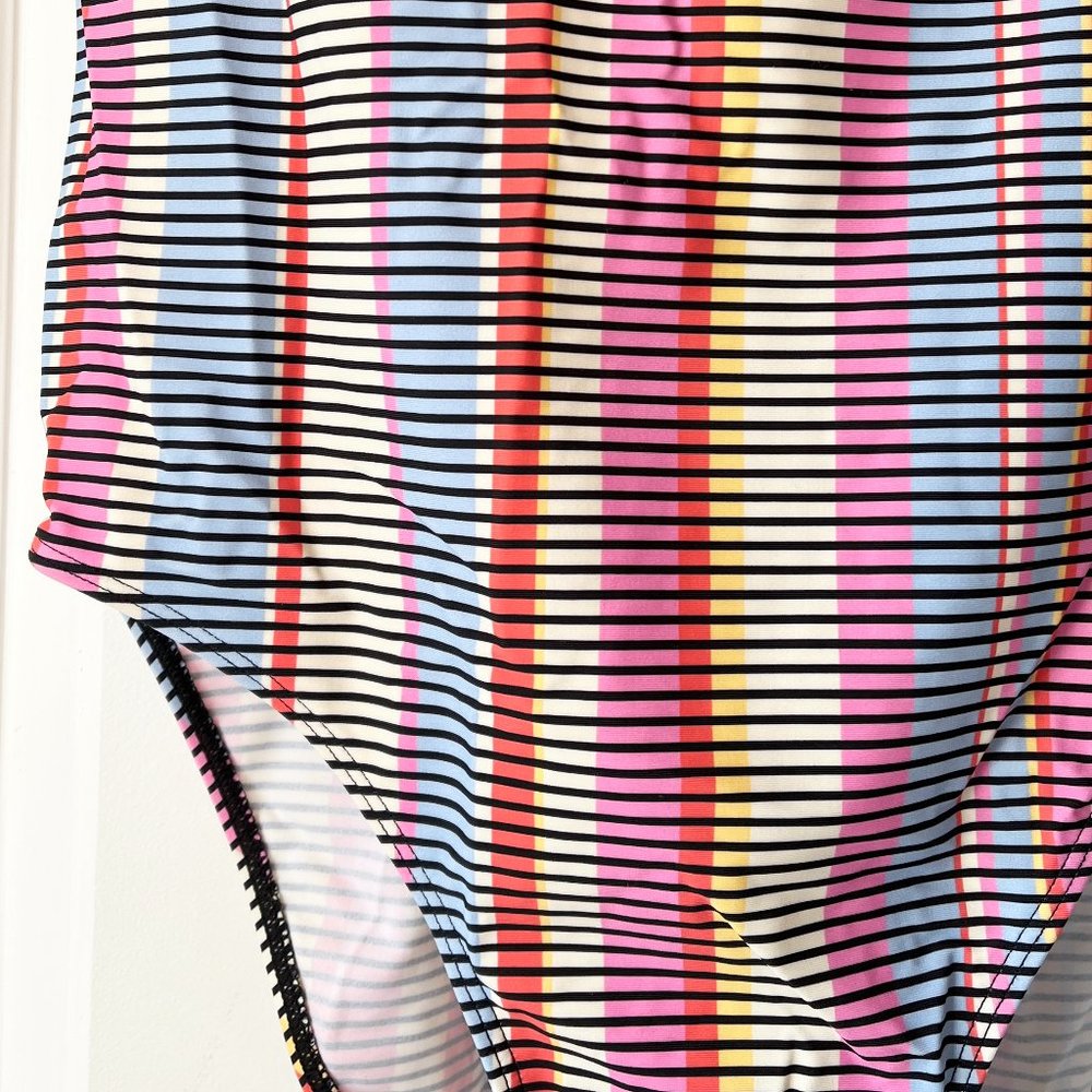summersalt Striped One-Piece Swimsuit in Red, Blue, Yellow, Pink, Black, White - Picture 5 of 16
